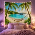 thumbnail image 2 of Tropical Beach and Hammock Tapestry, 2 of 7