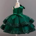 thumbnail image 4 of BYHONG Robe de Fille Codkkre Fleurs Nœud Papillon Robes pour Enfants Manches à Volants Robe Ligne A Été Pâques Robe Fille Col Rond Décontractée Robes d'Été pour Filles Rose Vif 9-10 Ans, 4 of 4