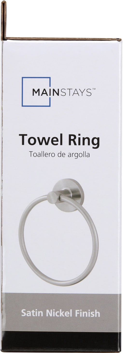 Mainstays Modern Round Towel Ring in Satin Nickel