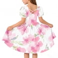 thumbnail image 5 of Amidoa Girl Dresses Twirl A-Line Skater Short Sleeve Dress Summer Casual Sundress for Kids Pink Size 9, 5 of 7