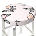 thumbnail image 3 of Lsque Beautiful Butterfly Pattern Round Bar chair cushion covers Velvet Fabric Premium Comfort Protects from Scratches and Stains for 14-17 Inch Chair-12 inch, 3 of 7