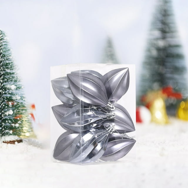 Fiudx Adornos Navideños con Forma de Palomitas de Maíz, Diseño de Plástico Galvanizado, 12 Piezas para Colgar En El Árbol, Estilo Melocotón Único, Decoración Navideña para Interiores y Exteriores, Am