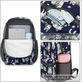thumbnail image 4 of Siberian Husky and Dog Paw Print 17" School Backpacks for Teens,Waterproof Oxford Fabric,S-Shape Padded Straps for School,Travel,Hiking,Camping, 4 of 6