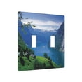 thumbnail image 2 of PAYOHTO Toggle Light Switch Wall Plate Beautiful Lake View Double Switch Cover Standard Size 2-Gang 4.50" x 4.5" Unbreakable Polycarbonate Thermoplastic, 2 of 6