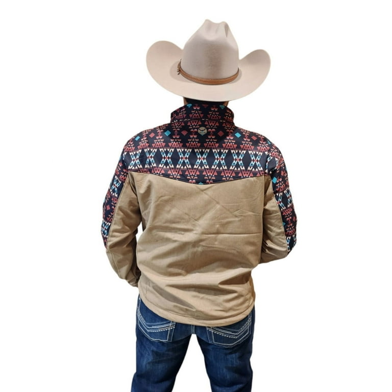 Hooey Tan Multi Color Aztec Pattern Mens Jacket Hj109Tnaz