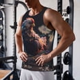 thumbnail image 5 of Fotbe White Purple Flower Chicken Pattern Men's Quick Dry Workout Tank Top Gym Muscle Tee Fitness Bodybuilding Sleeveless T Shirt Breathable Workout Shirt-X-Large, 5 of 9
