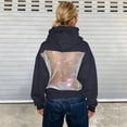 thumbnail image 2 of Backless Hoodie for Women with Mesh Long Sleeve Sweatshirt Fall Casual Pullover Top, 2 of 4