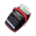 thumbnail image 4 of RFID Genuine Leather Credit Card Holder Accordion Women's Wallet 2 Zip, 4 of 11