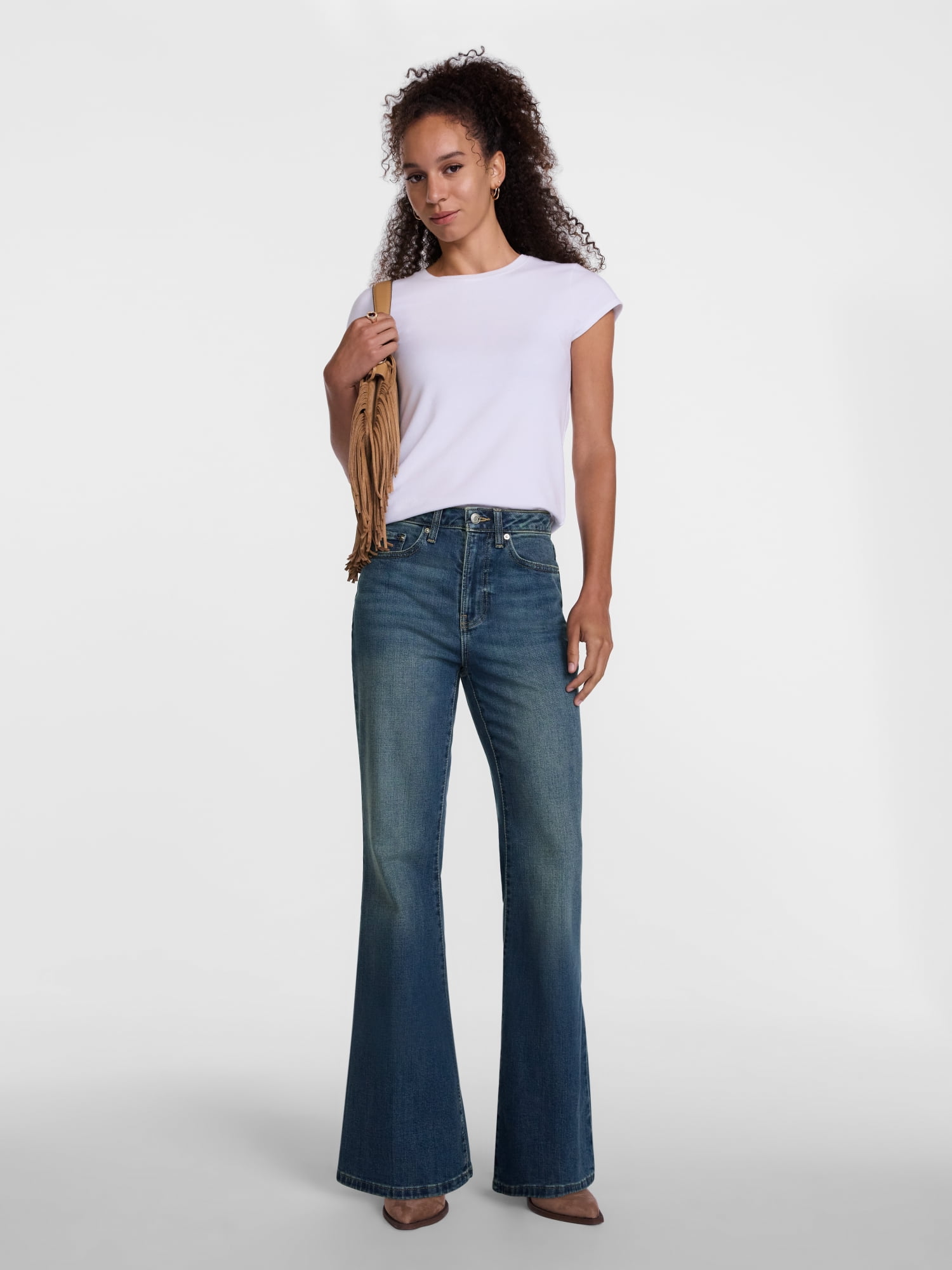 Scenario Women's High Rise Flare Denim Jeans, Sizes 0-20
