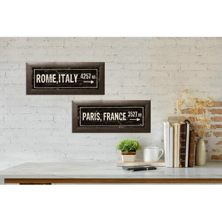 Bloomsbury Market 'Lovely Vintage Paris, France and Rome, Italy Distance Signs' 2 Piece Textual Art