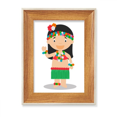 thumbnail image 1 of Beautiful Girl Hawaii Cartoon Desktop Wooden Photo Frame Display Picture Art Painting Multiple Sets, 1 of 3