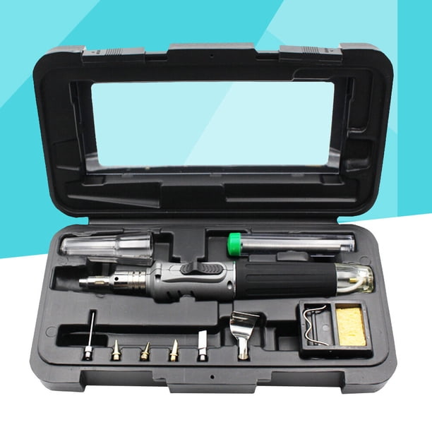 Kit De Soldador A Gas Butano Portátil | Inalámbrico Recargable, Temperatura 1300°C, Incluye 7 Puntas Y Accesorios, Para Joyería Y Electrónica