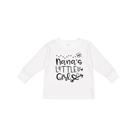 

Inktastic Nana s Little Girl with Hearts Flower and Butterfly Girls Long Sleeve Toddler T-Shirt