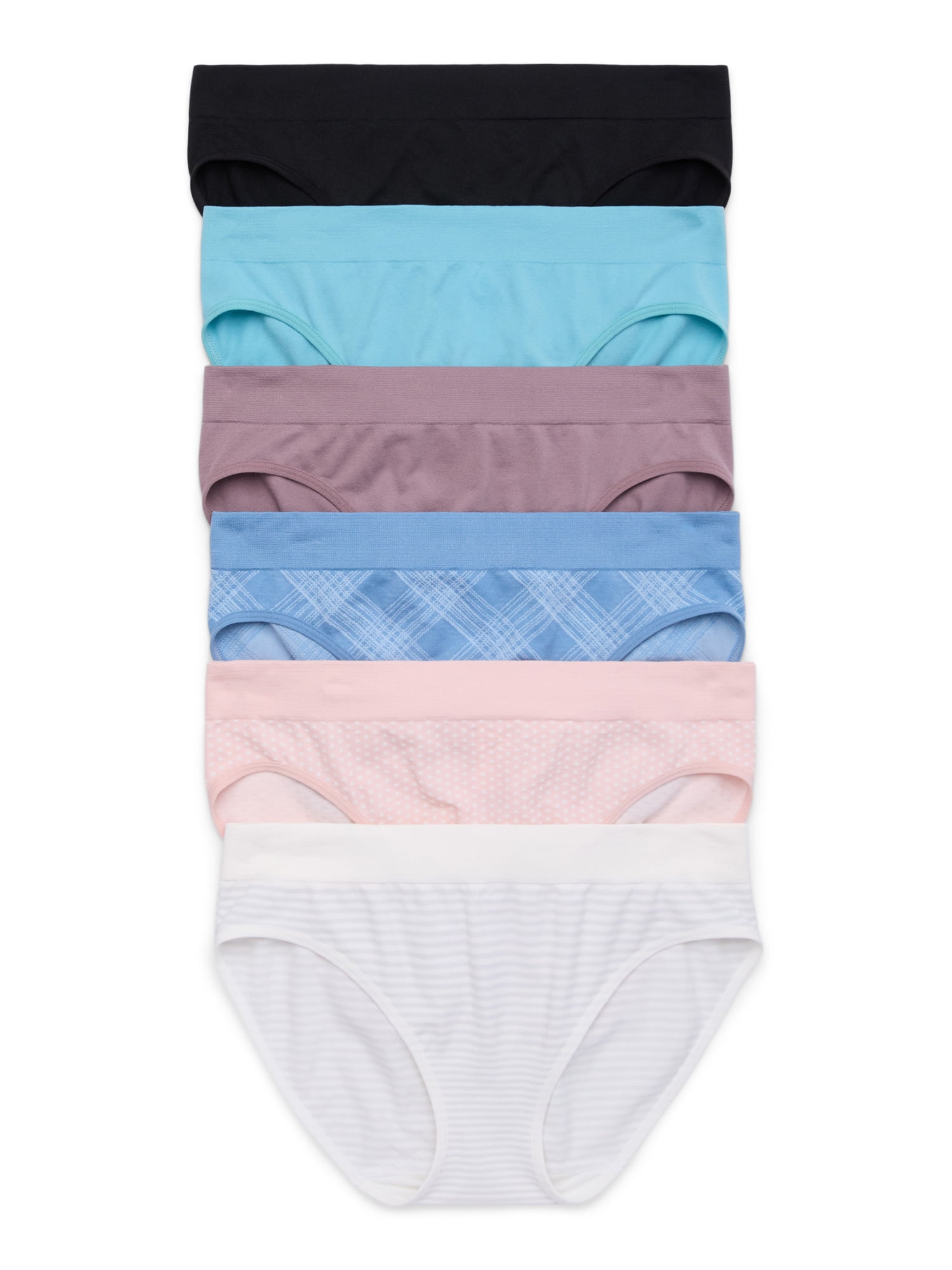 Women's Seamless Bikini Panties, 6-Pack, Sizes XS-XXXL