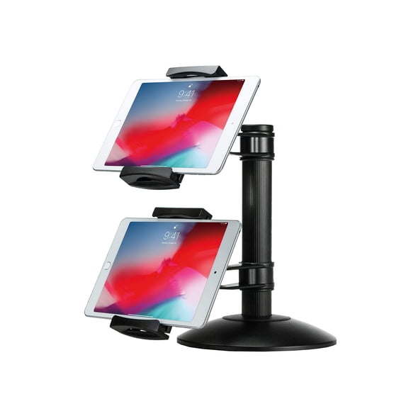 Support Double pour Tablette - Support Double pour Tablette à Connexion Rapide CTA avec Bras Réglables en Hauteur pour iPad Air 1-4, et Tablettes jusqu'à 10” de Longueur (PAD-QC2M)
