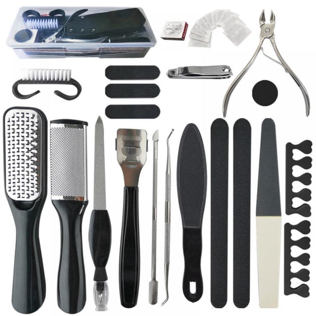 HLONK Pedicure Kit 23 in 1 Foot File Set Stainless Steel Foot Care Kit Callus and Dead Skin Remover Foot Rasp Peel Pedicure Kit Professional Foot Pedicure Tools for Women Men Salon Ho