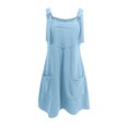 thumbnail image 4 of FcBaudy Camisole Sans Manches Robe Col en V, Robes d'Été pour Femmes, Robes de Mode pour Femmes Robe Unie Sans Manches à Bretelles avec Poches, 4 of 5