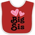thumbnail image 3 of Inktastic Love Hearts Big Sis Girls Baby Bib, 3 of 4