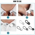 thumbnail image 4 of 8 Pieces Collar Extenders Elastic Metal Button Extender Neck For Shirt Dress Coat, White & Black, 4 of 5