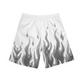thumbnail image 5 of Yaoyar Men's Flame Graphic Print Fun Dual Beach Shorts with Pocket Casual Summer Swim Beach Sports Shorts Fast-Drying Trousers,Gray,M, 5 of 8
