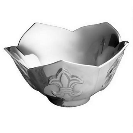 India Handicraft 12483 Large Fleur De Lis Serving Bowl Hand Wash The Look of Silver Without Having to Polish 11 (Best Handicrafts In India)