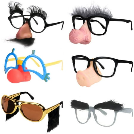 HTOOQ Lunettes de déguisement amusantes, kit de lunettes de