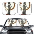 thumbnail image 2 of Fotbe Gothic Skeleton With Roses 2-Piece Car Windshield Sun Shade | Sun Blocker for Car Windshield | Foldable Automotive Interior Accessories for Sun Protection-Large, 2 of 7