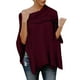 thumbnail image 1 of Top Versátil de Gran Tamaño Fiudx Moda Mujer Sexy Bordado Irregular Fuera del Hombro Camisa, 1 of 7