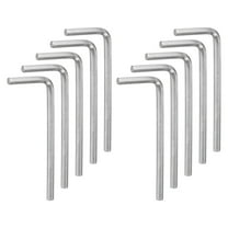 Uxcell 10pcs Hex Key Wrench 4mm L-Shape Hexagon Metric Wrenches Chrome Vanadium Steel Repairing Tool, Silver Tone