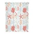 thumbnail image 2 of nqOlkjepod Outdoor Curtains for Patio Waterproof, Ocean Orange Red Outdoor Privacy Panels Grommet, Coastal Starfish Coral Shell Marine Blackout Outside Curtains for Porch/Cabana 54"x95", 2 Panels, 2 of 8