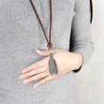 thumbnail image 2 of Colgante de hojas de plata y oro con doble amuleto clásico, ajustable, de tamaño similar, collar de cuerda de cuero sintético largo para mujeres y hombres con círculo --- Código de producto 45537, 2 of 5