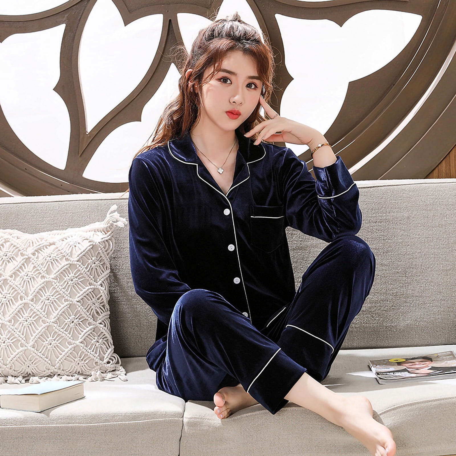RKSTN Pajama Sets for Women 2 Piece And Winter Long Sleeve Nightwear Leisure Wear Soft Comfortable Pajamas
