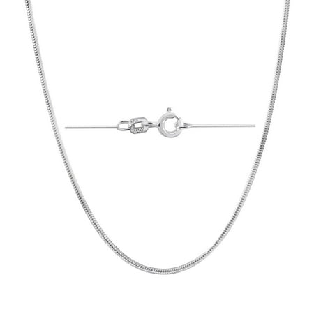 Silverplate Snake - Sterling Silver Italian Snake Chain Necklace Sizes 14 inch