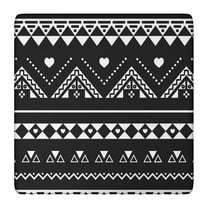 Elasticized Hem Square Table Cover 36x36, Bohemian Floral Design Tablecloth for Everyday Use on Dining and Card Tables