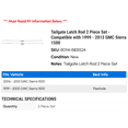 thumbnail image 2 of Tailgate Latch Rod 2 Piece Set - Compatible with 1999 - 2013 GMC Sierra 1500 2000 2001 2002 2003 2004 2005 2006 2007 2008 2009 2010 2011 2012, 2 of 2