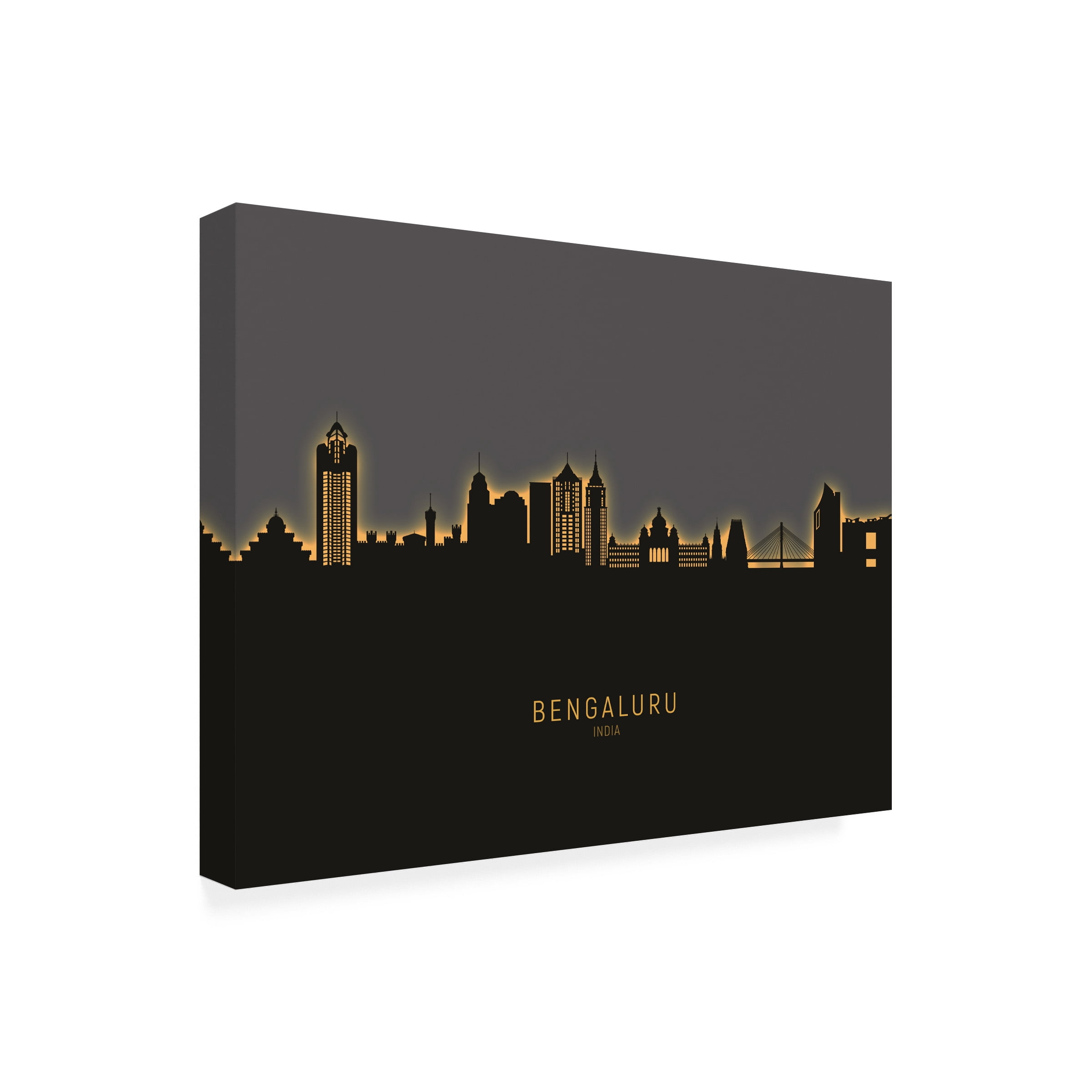 Michael Tompsett 'Bengaluru Skyline India Bangalore Glow II' Canvas Art