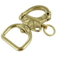 thumbnail image 5 of C5102 1" Natural Brass, Quick Release Snap Shackle, Flat Base, w/ 1/2" B2020 Key Ring, Solid Brass, 5 of 6