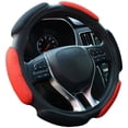 thumbnail image 1 of Funda para volante de coche (negro y rojo), cojín de mano antideslizante, ajuste universal, 15''/38cm, 1 of 5