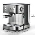 thumbnail image 2 of (Open Box) Plum Chef Semi-Automatic Espresso Machine, 20 Bar Italian Pump, Stainless Steel, Milk Frother Steam Wand, 54oz Water Tank, 2 of 6
