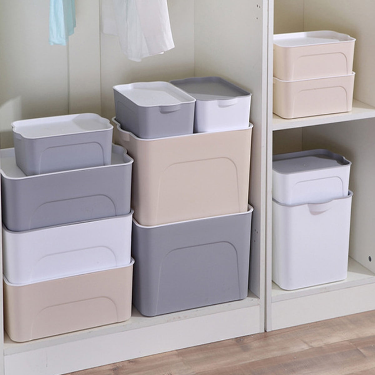 14" x 9" x 6" Plastic Storage Box Stackable Bin Closet Cube Organizer