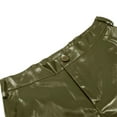 thumbnail image 6 of Stylish Women's Fashion Leather Wide Leg Flared Pants with Button Pockets for Trendy Winter Outfits, 6 of 7