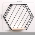 thumbnail image 2 of Clispeed Hexagon Grid Shelves Black Floating Wall Art for Room Decoration, 2 of 5
