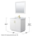 thumbnail image 5 of Wyndham Collection Miranda 36" Wood&Carrara Single Bathroom Vanity in White/Gold, 5 of 6