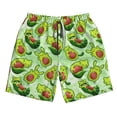 thumbnail image 3 of Uemuo Avocado color cute animals Pattern Men's Swim Trunks Hawaiian Beach Bathing Suit Swimsuits Beach Quick-Dry Shorts with Pockets-Small, 3 of 9