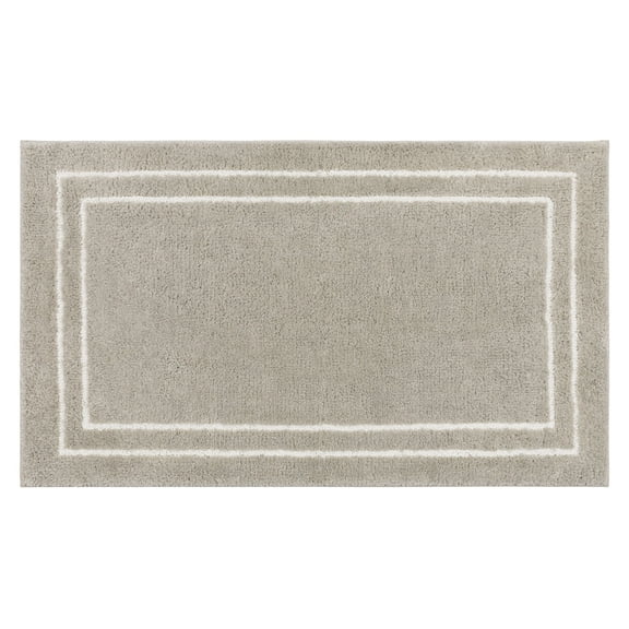 Mohawk Corona Bath Mat Soft Absorbent Quick Dry Machine Washable Non-Slip Bathroom Mat, Flint/White, 24" x 40"