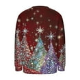 thumbnail image 5 of Womens Christmas Tree Outfits Graphic Pullovers Christmas Printed Shirts Shining Star Sweatshirt Santa Claus Garments Festival Fashion Blouses Clothing, 5 of 5