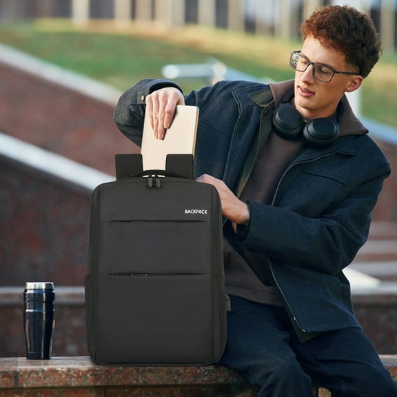 USB Charging Laptop Backpack - Waterproof Business Travel Backpack with Luggage Strap, Anti-Theft Pocket & Breathable Padding for Men & Women - Fits 15.6" Laptop