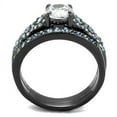 thumbnail image 3 of IP Light Black (IP Gun) Stainless Steel Ring with AAA Grade CZ in Clear for Women Clear Stone Color Style TK2671 Size 10, 3 of 4