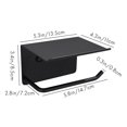 thumbnail image 2 of Portarrollos de papel higiénico con estante Portarrollos de papel de acero inoxidable para baño y cocina (negro), 2 of 5