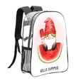 thumbnail image 3 of Susaid Watermelon Gnome Print Clear Backpack See Through Transparent Plastic Clear Bookbags for School, College, Stadium,Work, 3 of 7
